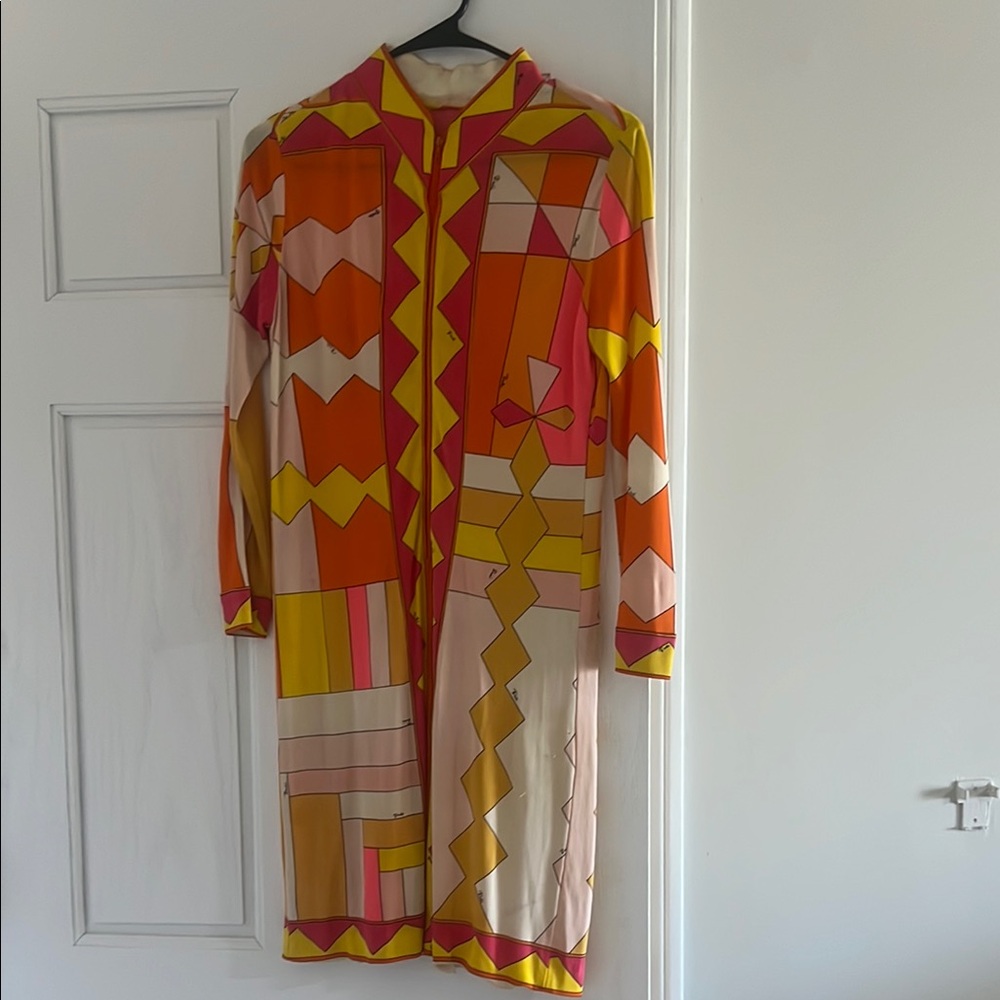 Emilio Pucci Multicolor Geometric Swim Coverup.